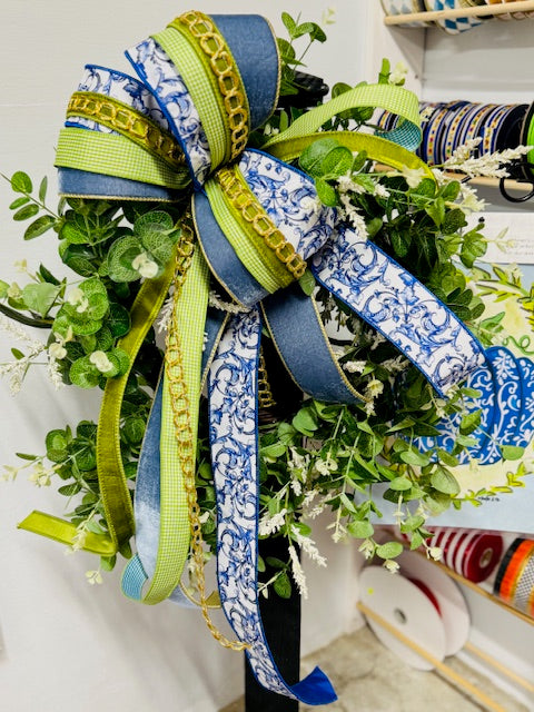 Wreath/bow combo- Blue&Green